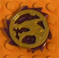 Lego Ninjago Storm Amulet Dragon Head, Moulded Trans-Purple Flames -The Island