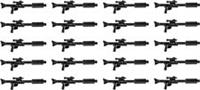 20 X LEGO STAR WARS - BLACK LONG BLASTER w/ SILENCER - 57899 - BESTPRICE - NEW