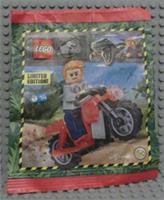 Lego Jurassic World Owen with Motorcycle Paper Bag (122333) NEW