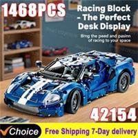New 1468PCS Blue GT 42154 MOC Racing Car 1:12 Scale Building Kit Model Toy