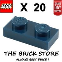 20 X LEGO 3023 - DARK BLUE - PLATE - SIZE 1 x 2 - BESTPRICE - FAST - NEW