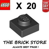 20 X LEGO 3024 - BLACK - PLATE - SIZE 1 x 1 - BESTPRICE - FAST - NEW