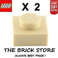 2 X LEGO 3024 - TAN - PLATE - SIZE 1 x 1 - BESTPRICE - FAST - NEW