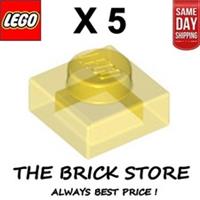 5 X LEGO 3024 - TRANS YELLOW - PLATE - SIZE 1 x 1 - BESTPRICE - FAST - NEW