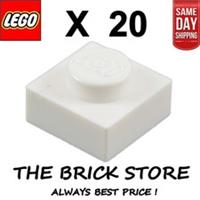 20 X LEGO 3024 - WHITE - PLATE - SIZE 1 x 1 - BESTPRICE - FAST - NEW