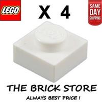 4 X LEGO 3024 - WHITE - PLATE - SIZE 1 x 1 - BESTPRICE - FAST - NEW