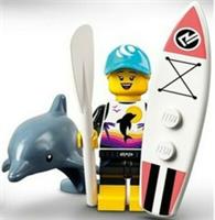 LEGO SERIES 21 MINIFIGURE PADDLE SURFER DOLPHIN TRAINER 71029 RARE RETIRED