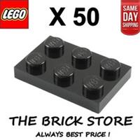 50 X LEGO 3021 - BLACK - PLATE - SIZE 2 x 3 - BESTPRICE - FAST - NEW