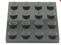 20 X LEGO 3031 - BLACK PLATE - SIZE 4 x 4 - BESTPRICE - FAST - NEW