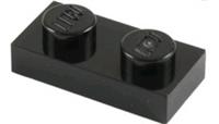 20 X LEGO 3023 - BLACK - PLATE - SIZE 1 x 2 - BESTPRICE - FAST - NEW