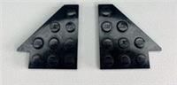 Vintage Lego Black 4x4 Wing Plate Part 3935 3936 -5B Pair