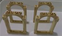 LEGO Part 40066 - 6273864 Door 1x6x7 Frame W/Arch & Rounded Pillars Tan x4