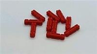 LEGO Part 4142865 / 32062 Technic, Axle 2L Notched, Red. Quantity x 10