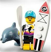 LEGO SERIES 21 MINIFIGURE PADDLE SURFER DOLPHIN TRAINER 71029 RARE RETIRED