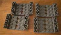 4x LEGO Part 60219 Slope Inverted 45 6x 4 Double 4 x 4 Cutout Dark Bluish Grey
