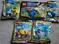 LEGO Polybags x5, Mini Build Sets. Lego City, Nexo Knights, Sealed