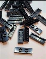20 x NEW Lego Black Plate, Modified 1 x 3 with 2 Studs (Double Jumper) (Part...