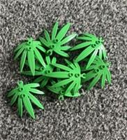 Lego Part 10884 Bright Green Plant Leaves 6x5 - Open O Clip - QTY X8
