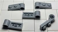 5 x New Lego Light Bluish Grey Plate, Modified 1 x 2 with Pin Hole Part No.3172