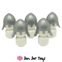 LEGO Knight Helmets Flat Silver Metallic Neck Protector x5 NEW Castle HG2