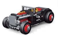 1950s Hot Rod Sports Car Brick Model - 500 pieces, 1:11 Scale