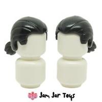 LEGO Mini Figure Hair 2 x NEW Black Straight Cut and Short Ponytail H58
