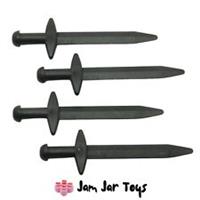 LEGO Swords Long Sword Greatsword - Black - Knights Castle 4 x NEW W21