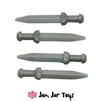 LEGO Roman Swords / Weapons - Flat Silver - Thick Crossguard 4 x NEW W9