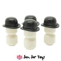 LEGO Bowler Hats Black 4 x NEW For Minifigures Ninjago / City HG11