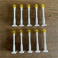 10x LEGO 2x2x7 White Lamppost (11062) + Transparent Yellow Head, FREE UK Postage