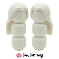 LEGO Minifigure Hair White Hair Long Parted in Centre 2 x NEW H117