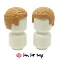 LEGO Minifigure Hair Wig 2 x NEW - Medium Dark Flesh - Coiled Texture H60