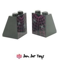 LEGO Minifigure Legs 2 x Black With Red Spider Web / Spider Pattern NEW L16