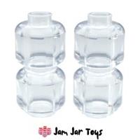 LEGO Mini Figure Heads 4 x NEW Trans Clear Plain Translucent Heads PH22