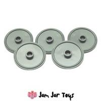 LEGO Knight Shields Round Plain Silver 5 x NEW Castle Knights Kingdoms W16