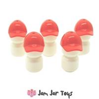 LEGO Minifigure Red Caps - Short Curved Bill With Seams 5 x NEW HG7