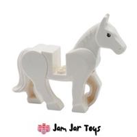LEGO Minifigure Poseable White Horse, Black Eyes F33