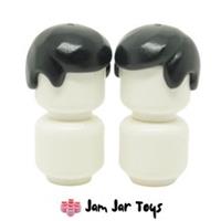 LEGO Minifigure Hair Wig 2 x NEW Hair Pieces - Black Smooth H57