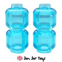 LEGO Mini Figure Heads 4 x NEW Light Blue Trans Clear Plain Translucent PH23