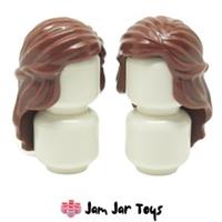 LEGO Minifigure Hair 2 x NEW Reddish Brown Mid-Length Braided Sides H11