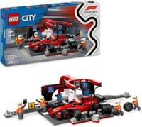 LEGO City F1 Pit Stop & Crew with Ferrari Car Toy - Formula 1 Set incl....