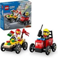 LEGO City Pizza vs. Fire Truck Race Car Pack Toy - Soapbox Toys for 5+...