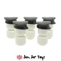 LEGO Minifigure Caps Hats Black Police Style x5 NEW City Uniform HG48
