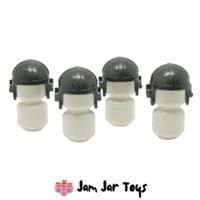 LEGO Flying Helmets x4 - Pearl Dark Grey Aviator Caps Hats NEW Minifig HG50