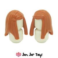 LEGO Minifigure Hair 2 x NEW Dark Orange Long Smooth with Bangs H52