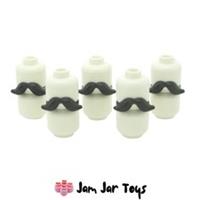 LEGO Minifigure Black Moustache 5x NEW Facial Hair Cowboy Bandit Pieces A3