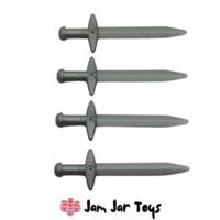 LEGO Long Swords 4x NEW Silver Greatsword Knights Castle Weapon Pieces W5