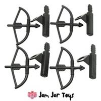 LEGO Bow & Quiver 4x NEW Black Arrows Castle Knight Weapon Pieces W3