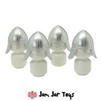 LEGO Knight Helmets Metallic Silver Ink Neck Nose Protector x4 NEW Castle HG64
