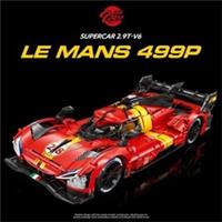 Ferrari 499P Le Mans Hypercar 1:8 Scale 3350 Piece Building Brick Block Toy